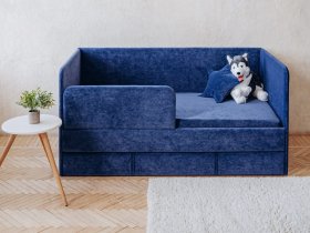 Диван-кровать Happy (синий) в Красноярске - krasnoyarsk.mebel-nsk.ru | фото