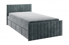 Кровать с ящиками Твикс 90*200 (графит велюр) в Красноярске - krasnoyarsk.mebel-nsk.ru | фото