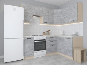 Модульная угловая кухня 1,4м*2,1м Лада (цемент) в Красноярске - krasnoyarsk.mebel-nsk.ru | фото