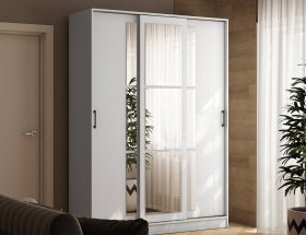 Шкаф-купе 1,6м «Стиль-2» (белый) в Красноярске - krasnoyarsk.mebel-nsk.ru | фото