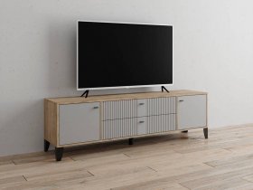 Тумба под ТВ Парус-10 (дуб крафт серый/серый) в Красноярске - krasnoyarsk.mebel-nsk.ru | фото